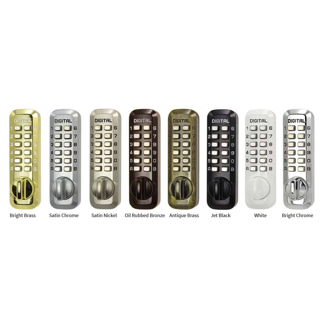 Bright Brass Mechanical Keyless Surface Mount Slide Deadbolt M8685