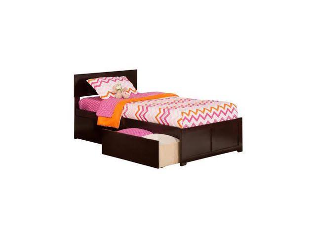 King Antique Walnut Bed Foot Board with Drawers E959