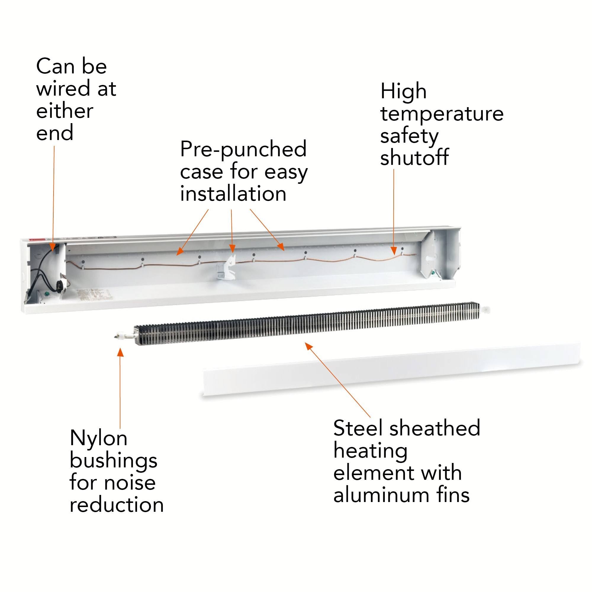 8 ft. 2500W 240/208V Electric Baseboard Heater U4941