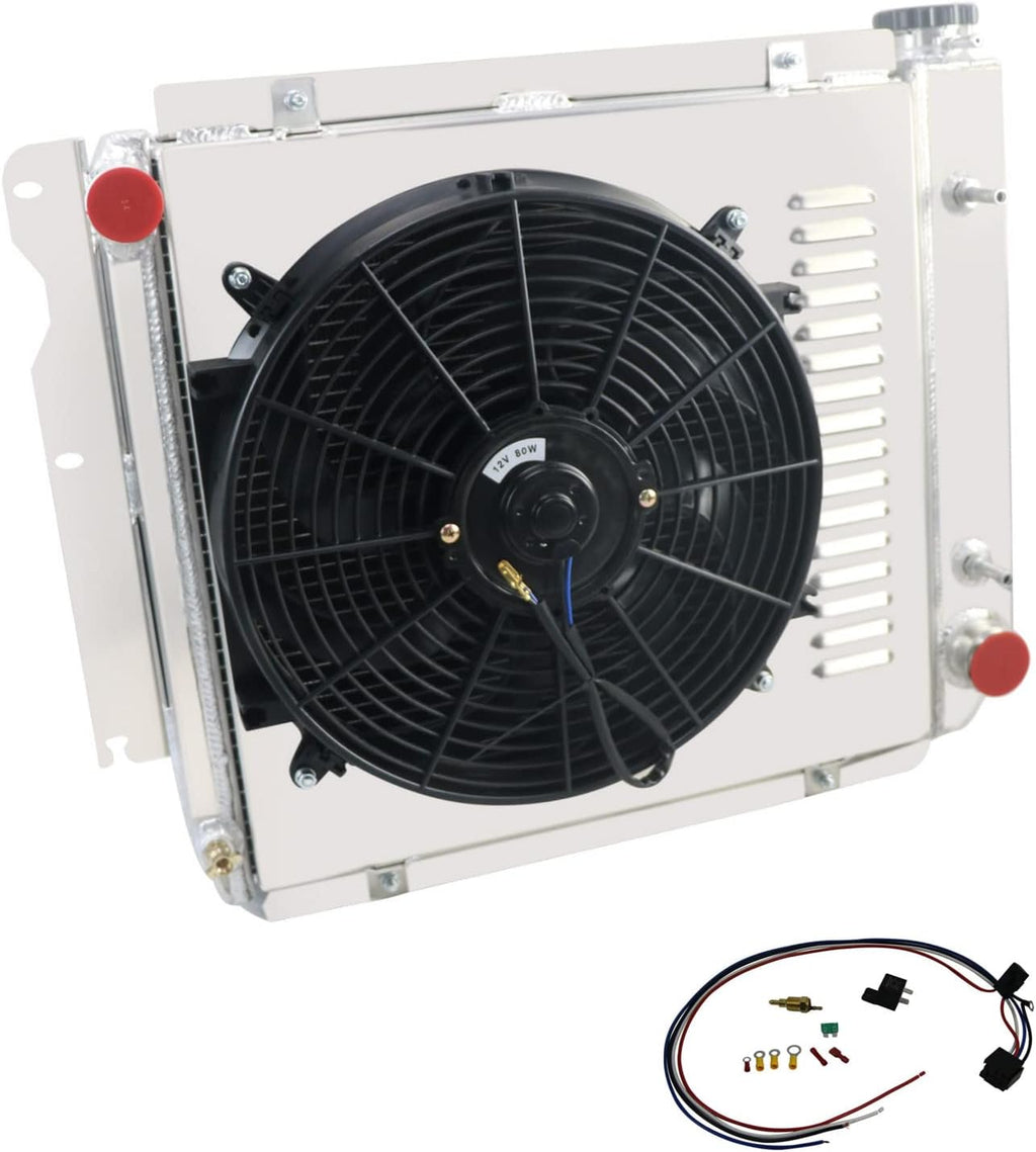 4 Row Core Radiator with Fan Shroud and Relay Kit Z4200