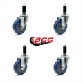 Set of 4 Blue Polyurethane Caster A182