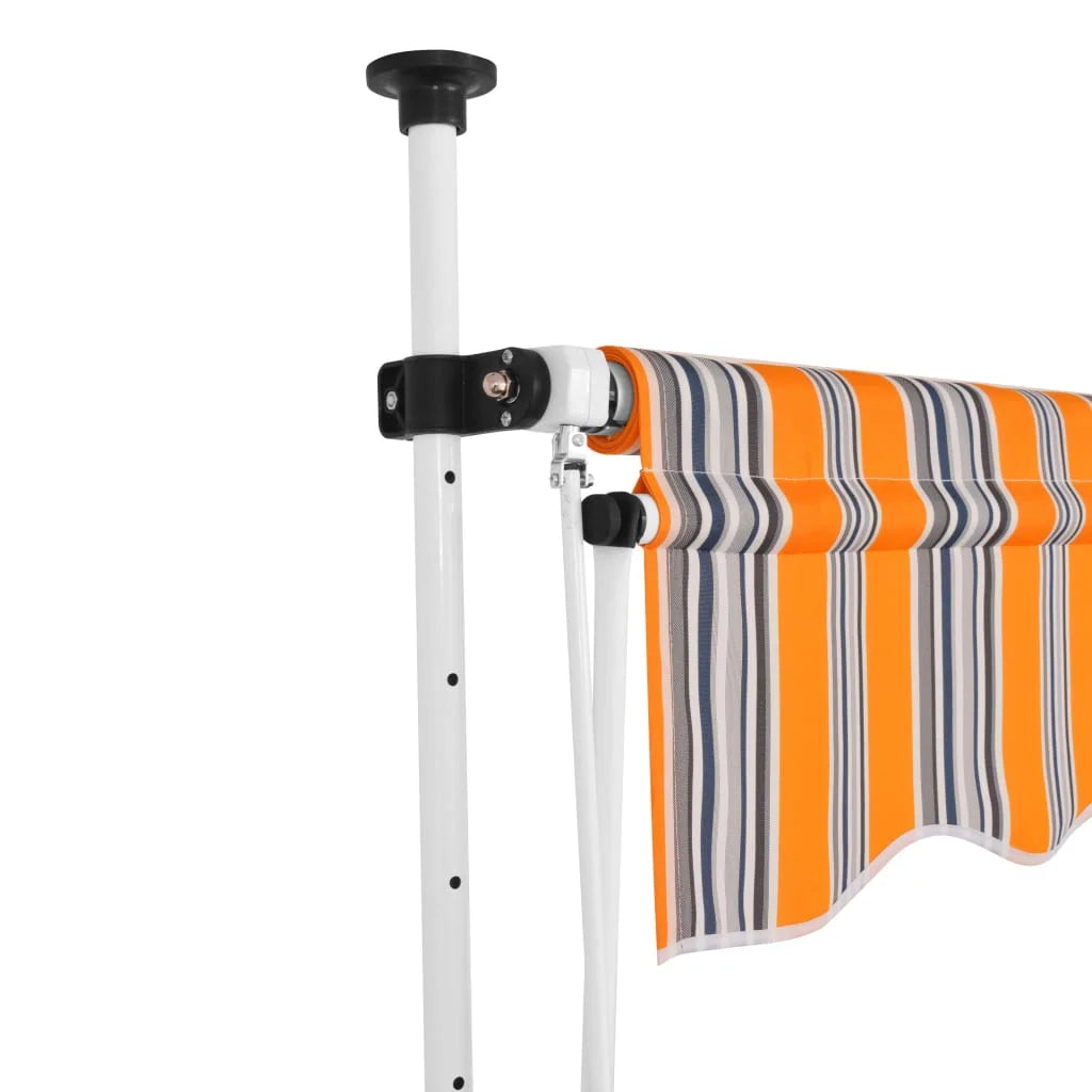 Manual Retractable Awning 59" Yellow and Blue Stripes V644865
