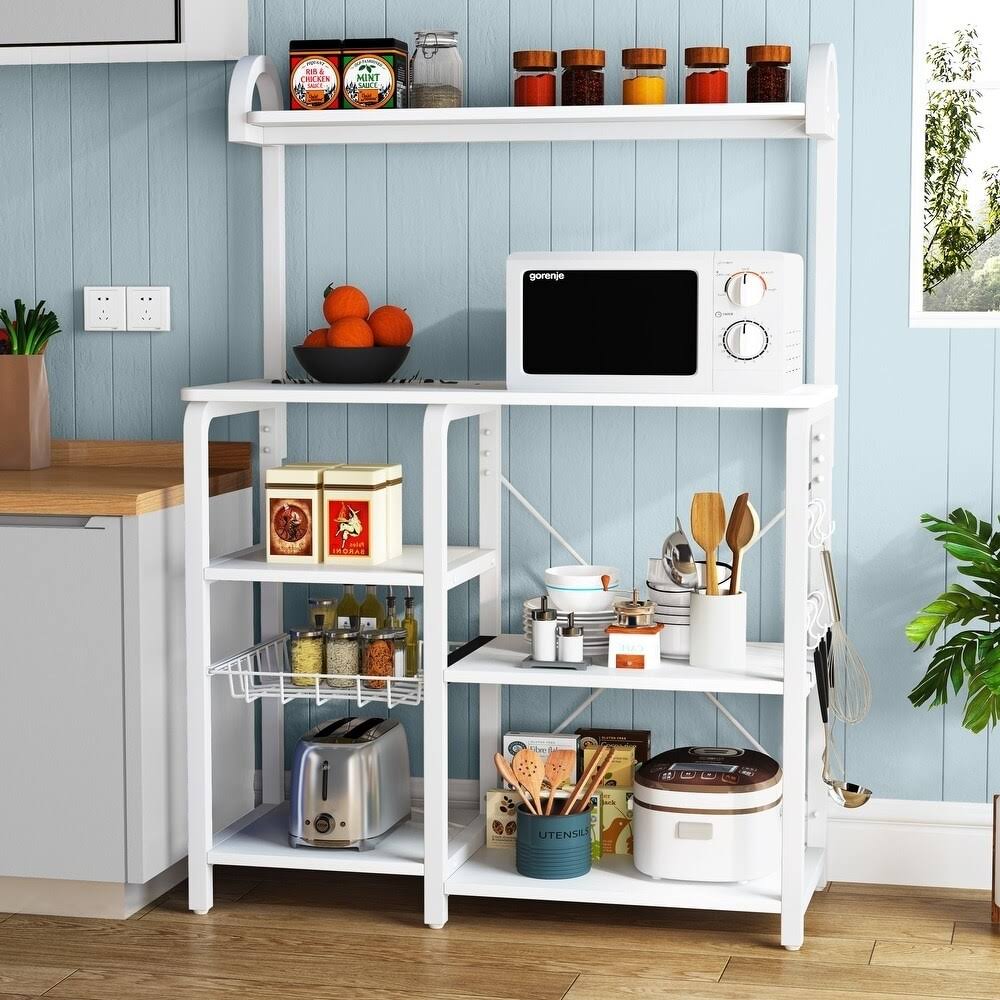 Rustic Brown Kitchen Baker's Rack Microwave Oven Stand D5760