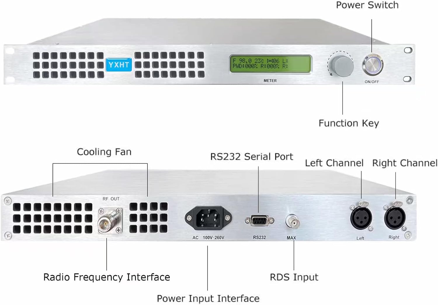 100W FM Broadcast Transmitter with Antenna Cable O388
