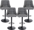 Grey PU Leather Adjustable Bar Stool Set Of 4 P310