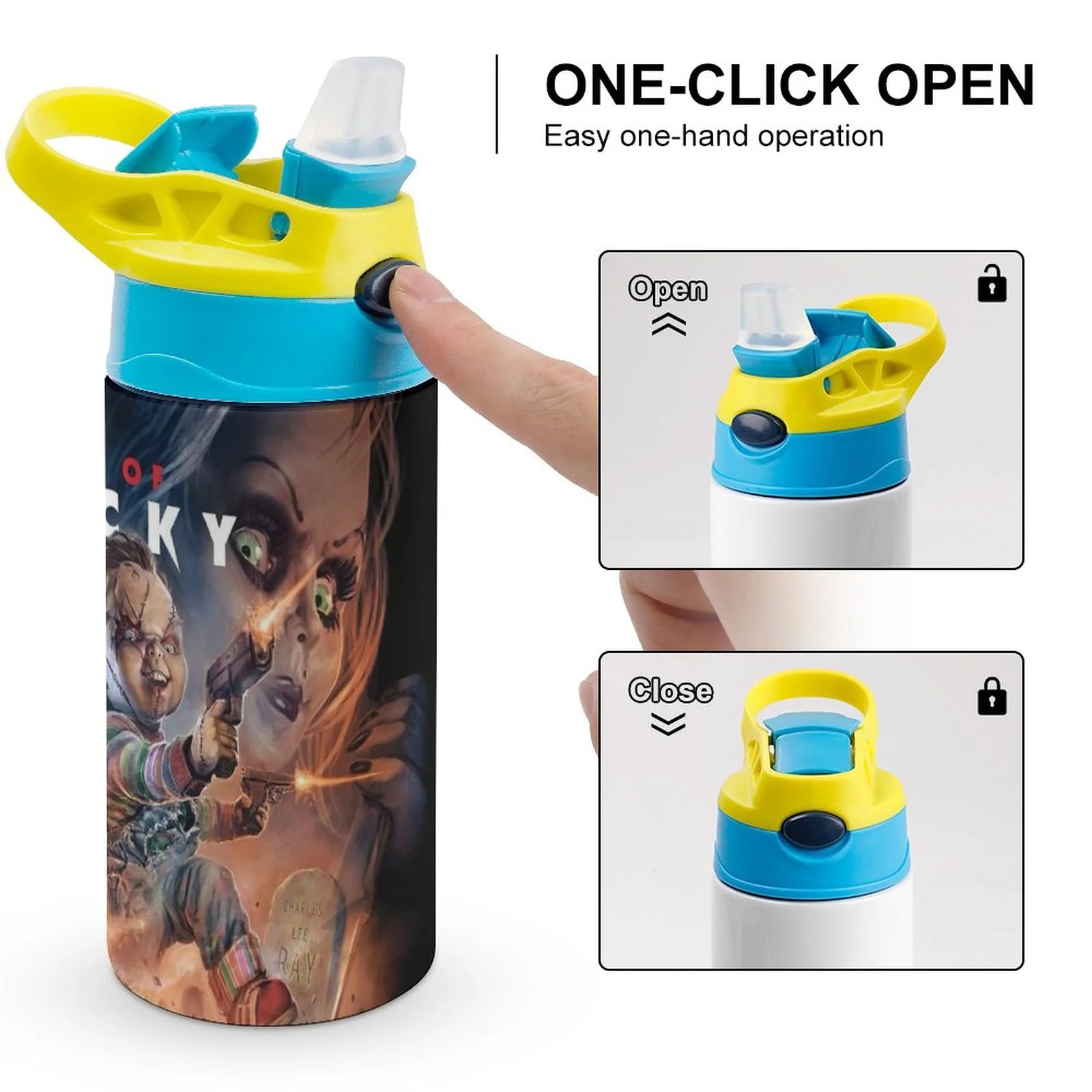 Insulated Stainless Steel Water Bottle With Straw I7053