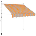 Manual Retractable Awning 59" Yellow and Blue Stripes V644865