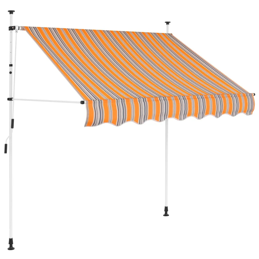 Manual Retractable Awning 59" Yellow and Blue Stripes V644865