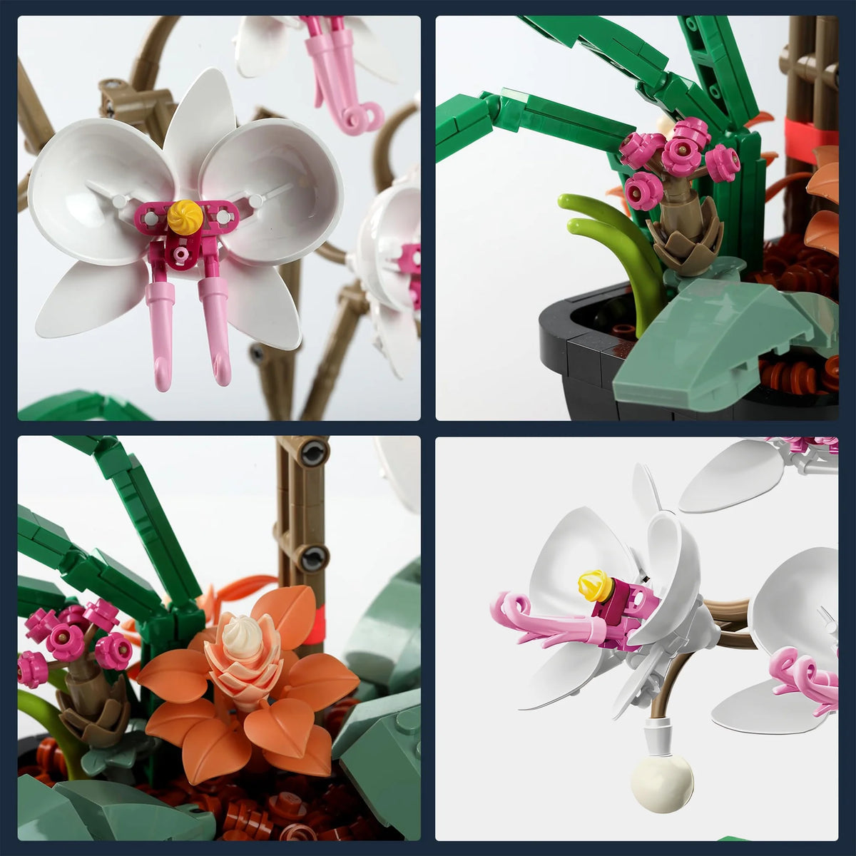 White Orchid Bouquet Building Block Set O867861
