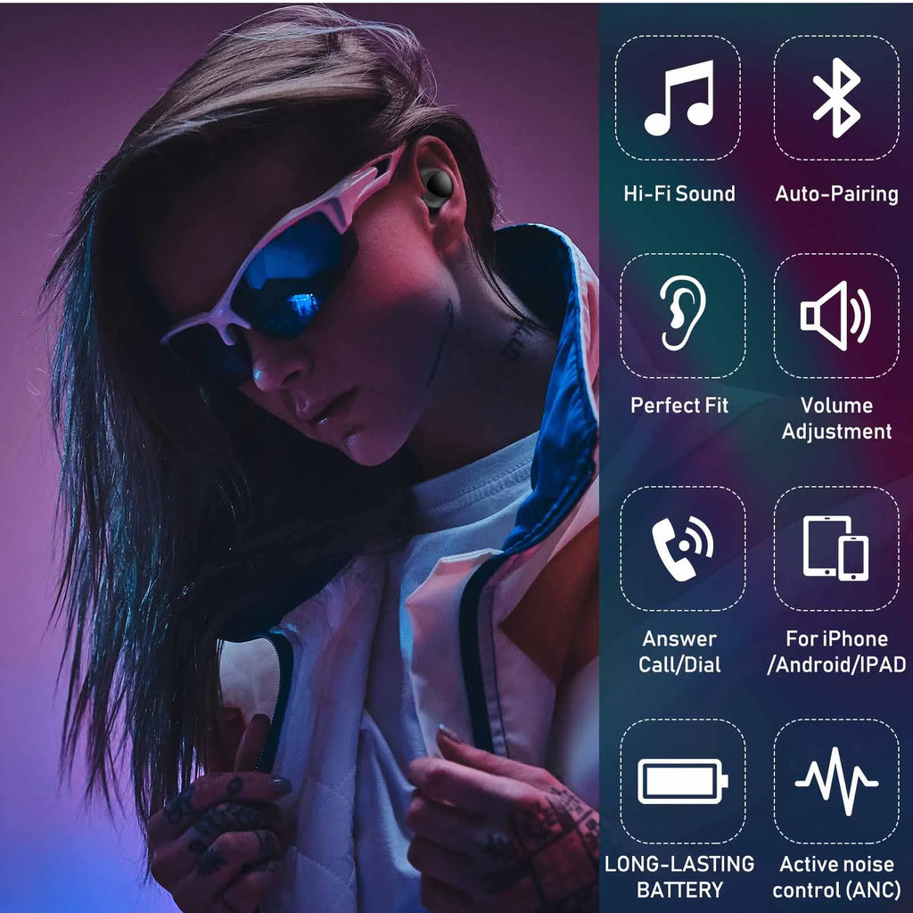 Black True Wireless Earbuds with Active Noise Cancelling O496867