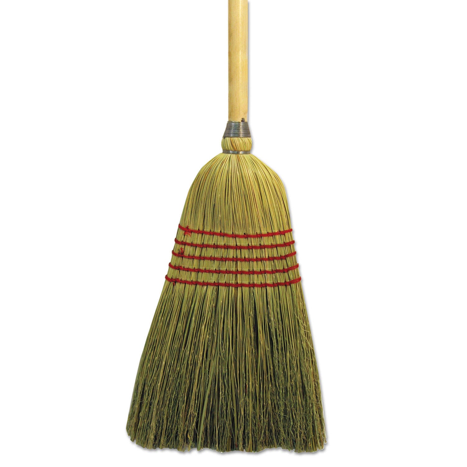 Parlor Broom, Corn Fiber Bristles, 42 Wood Handle, Natural, 12/Carton B325