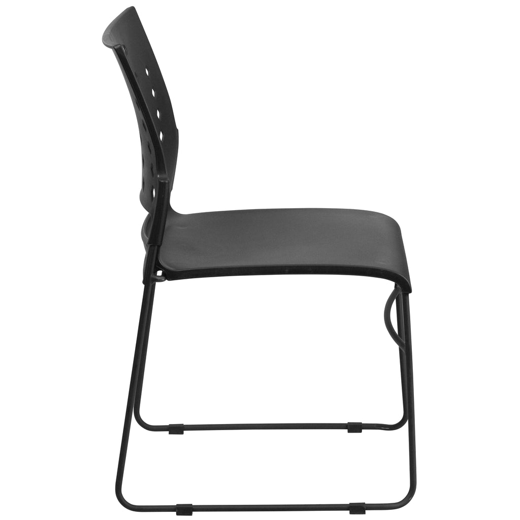 Black Sled Base Stack Chair with Air-Vent Back T4457