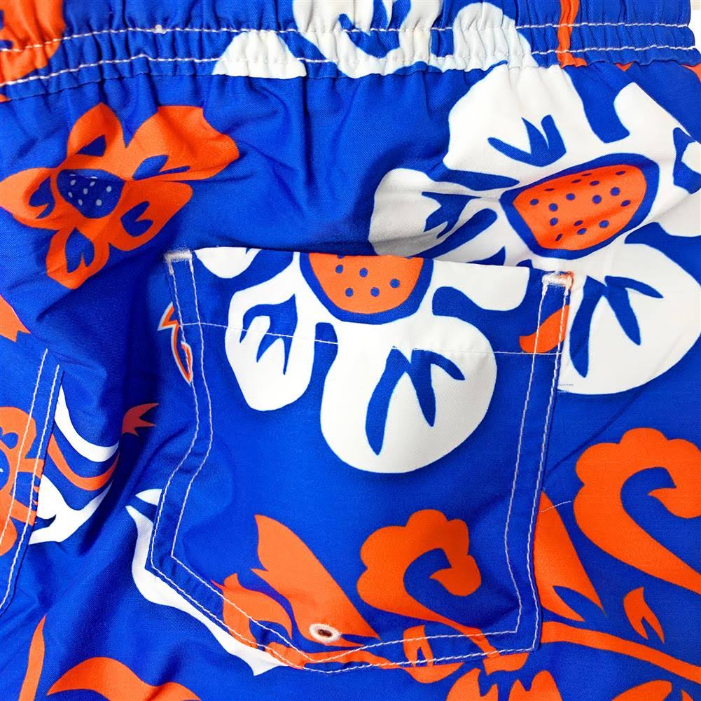 Men's Purple Kansas State Wildcats Floral Volley Logo Swim Trunks Y7715