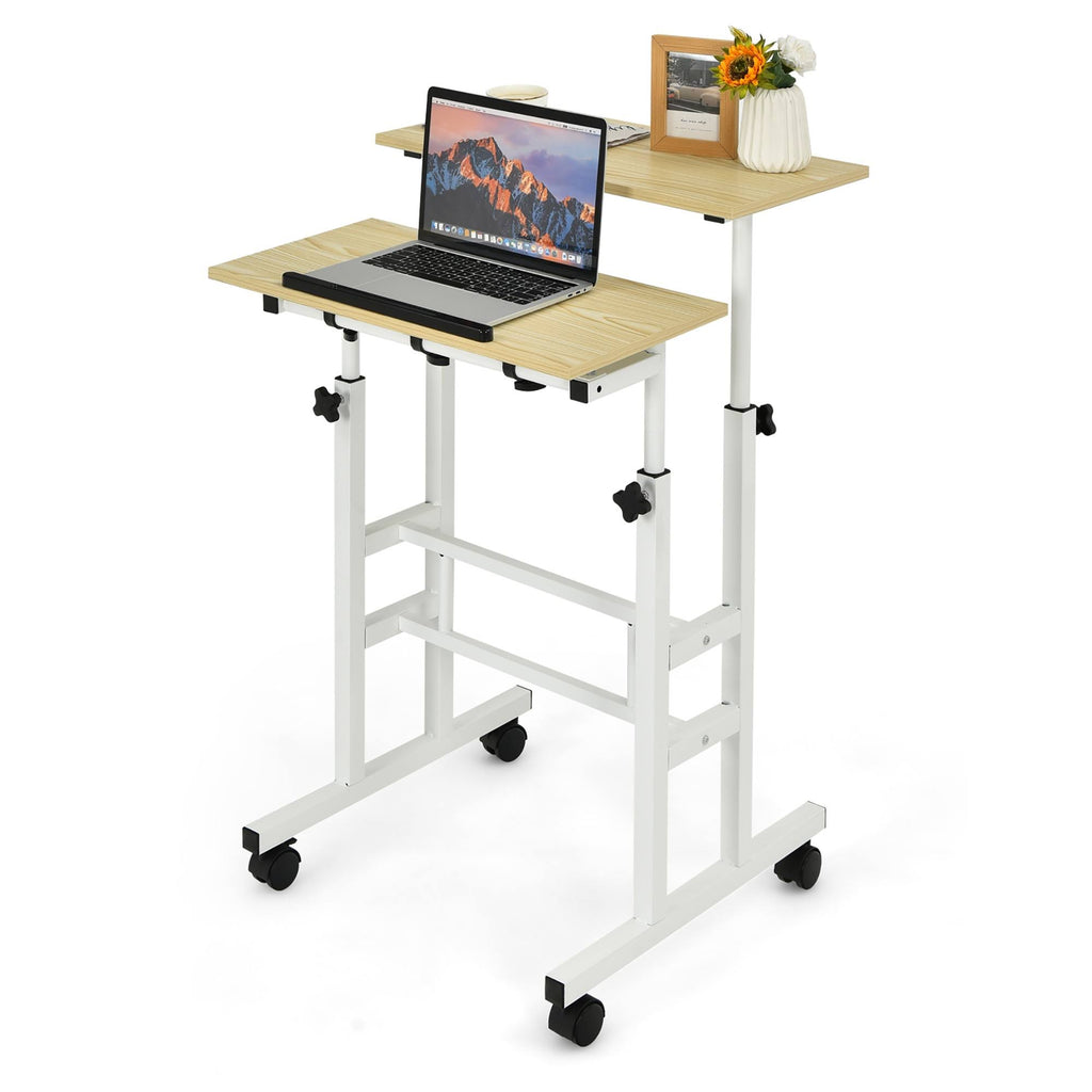 Mobile Standing Desk Rolling Adjustable Laptop Cart D92663