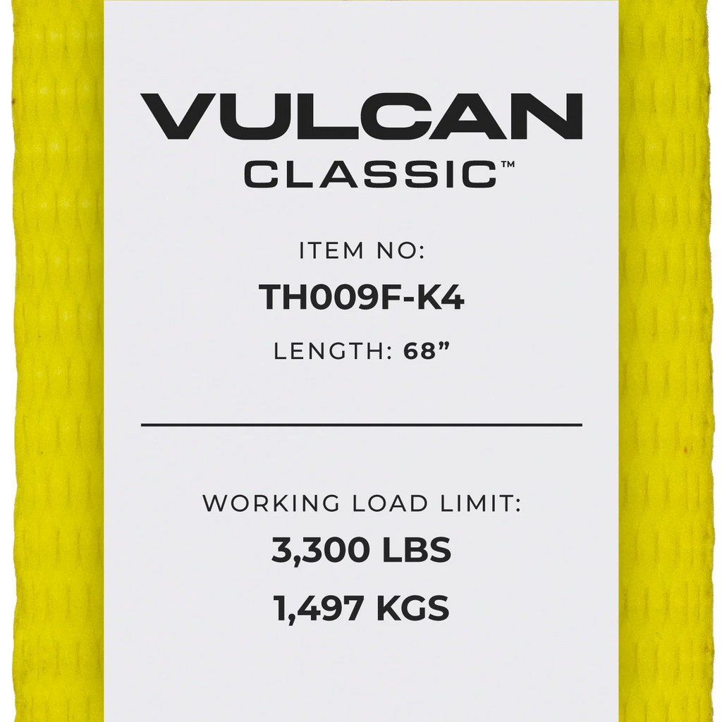 Car Tie Down 4 Pack Flat Hooks Classic Yellow 3300 Lbs SWL J14450