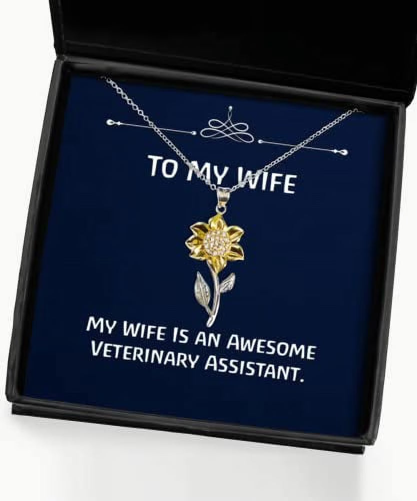 Wife Sunflower Pendant Necklace J1268