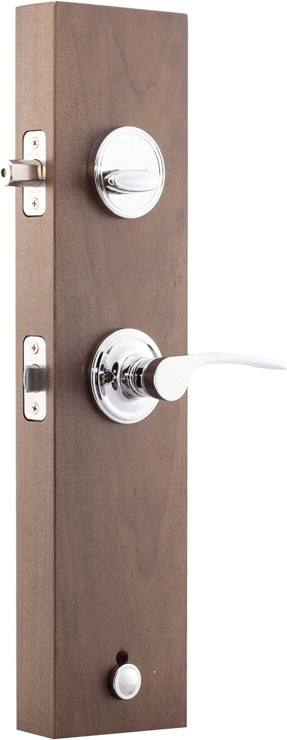 Polished Stainless Front Door Handle Set, Pack of 2 L7484