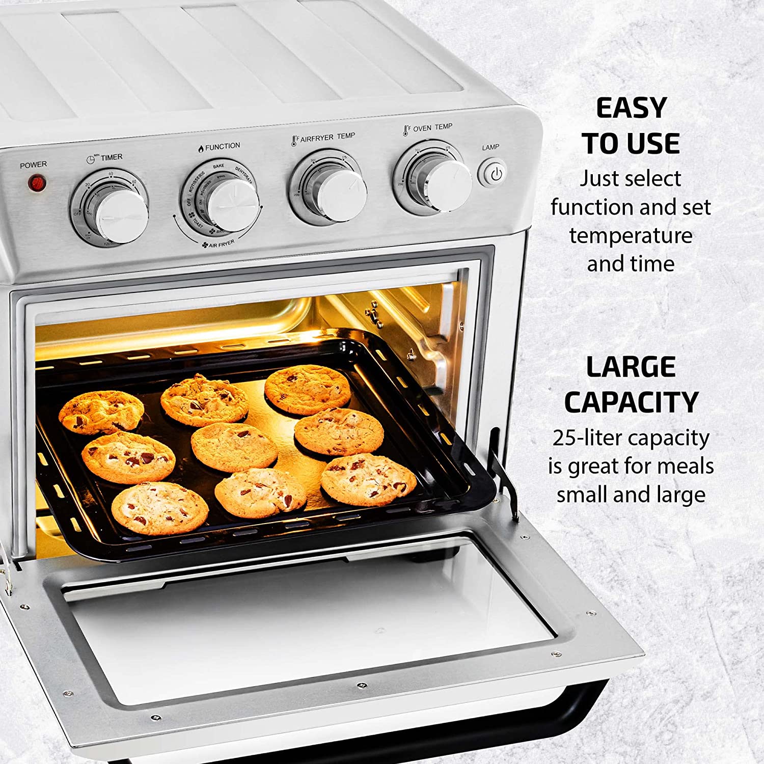 Silver Air Fryer Toaster Oven Combo Q527974