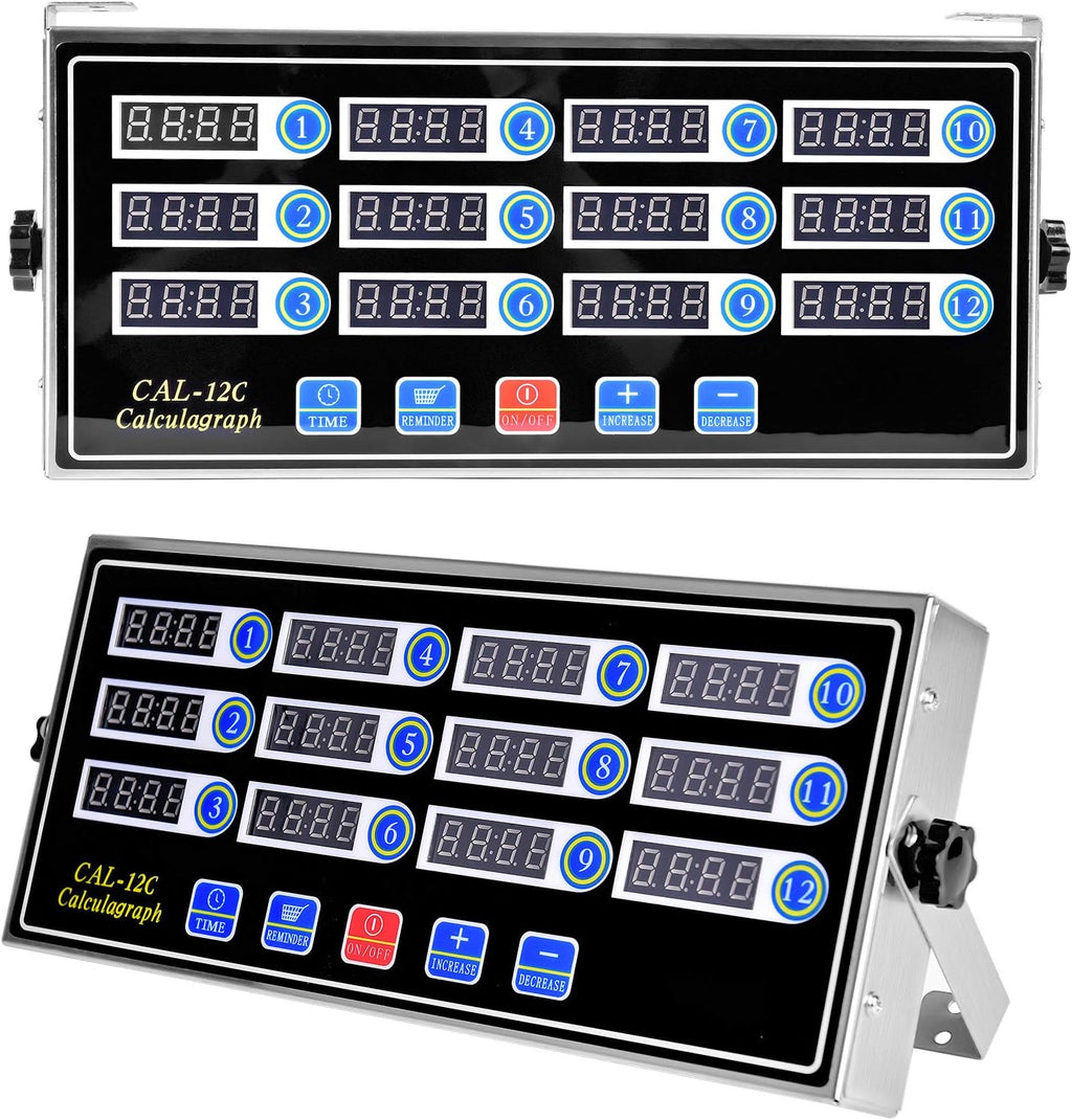 12 Channels Stainless Steel Kitchen Timer, Pack of 2 D996971