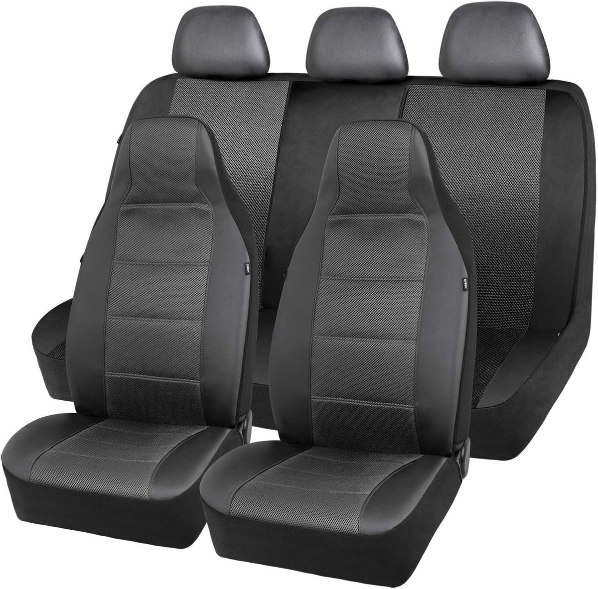 Beige Mesh and Leather Car Seat Cover Pack of 2 F90106