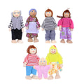 7pcs Wooden Dolls Pretend Play Set Q919282