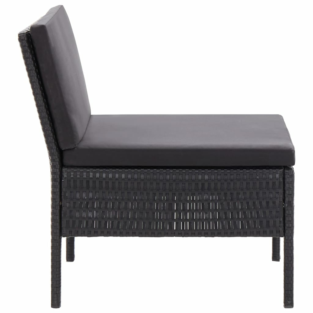 3 Piece Poly Rattan Outdoor Sectional Sofa Set with Cushions Steel Frame I443710