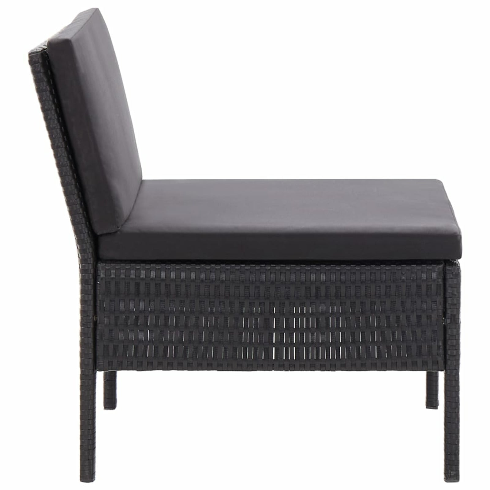 3 Piece Poly Rattan Outdoor Sectional Sofa Set with Cushions Steel Frame I443710