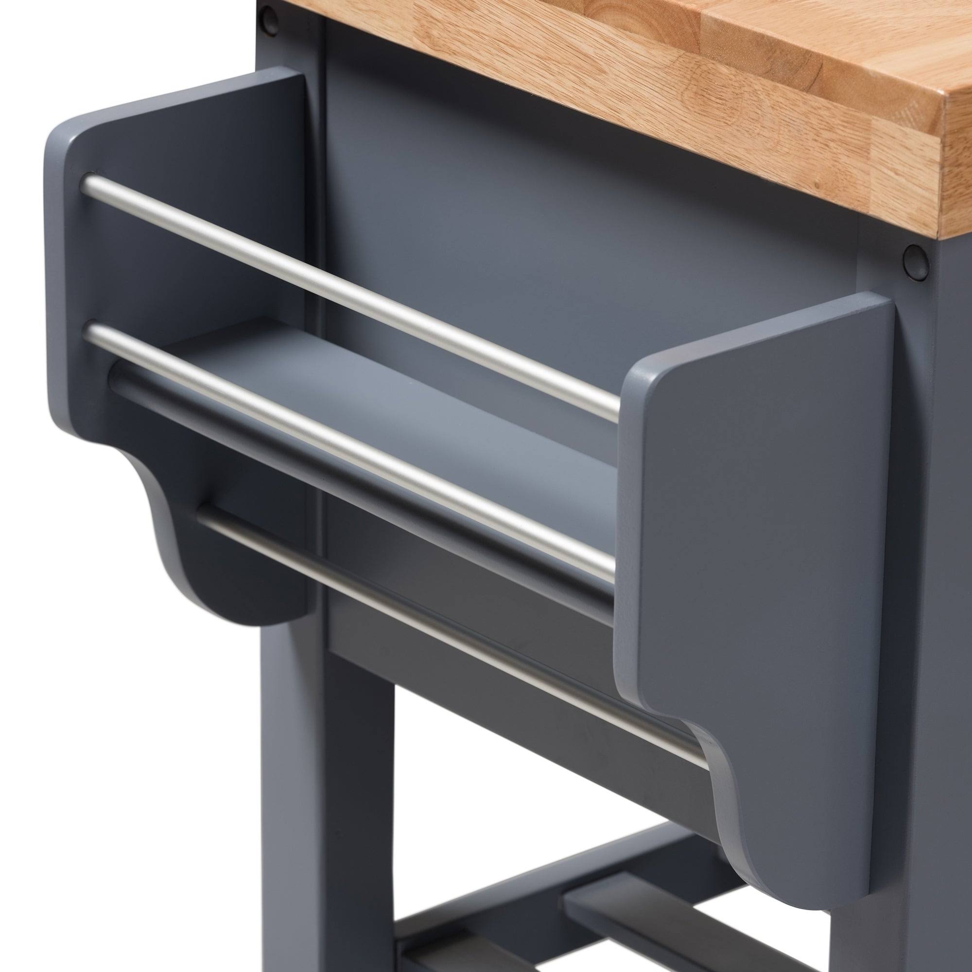 Grey Wood Kitchen Cart U9721