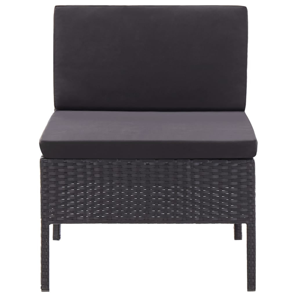 3 Piece Poly Rattan Outdoor Sectional Sofa Set with Cushions Steel Frame I443710