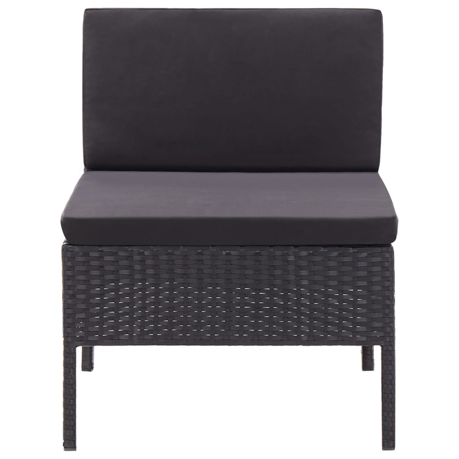 3 Piece Poly Rattan Outdoor Sectional Sofa Set with Cushions Steel Frame I443710