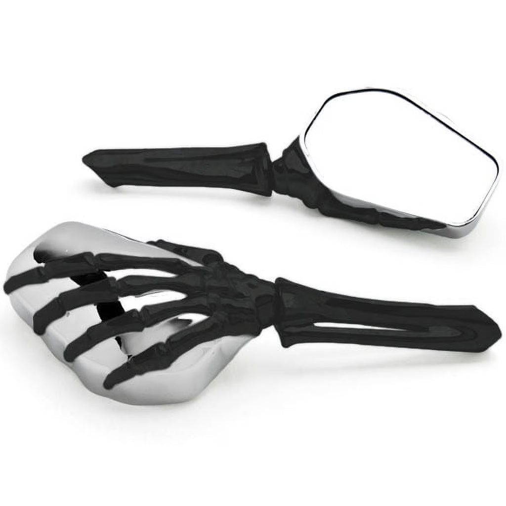 Black/Chrome Skeleton Hand Motorcycle Mirrors A29993