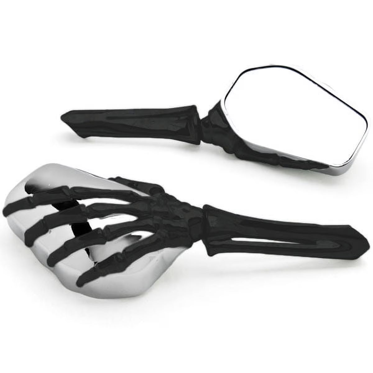 Black/Chrome Skeleton Hand Motorcycle Mirrors A29993