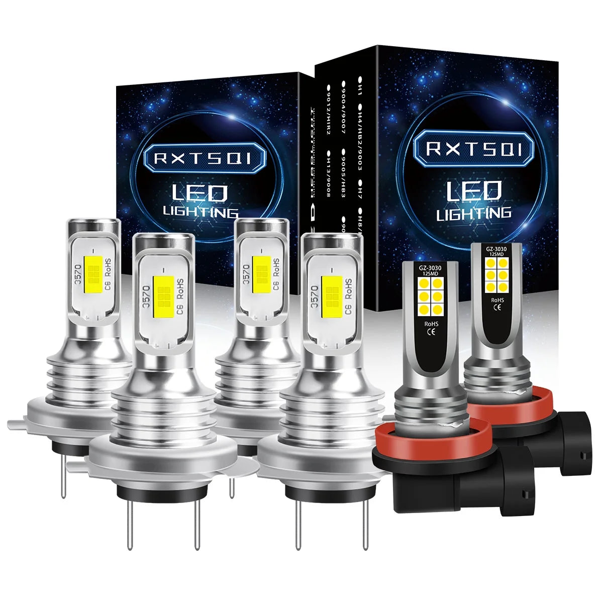 Combo LED Headlight + Fog Light Bulbs Kit R741