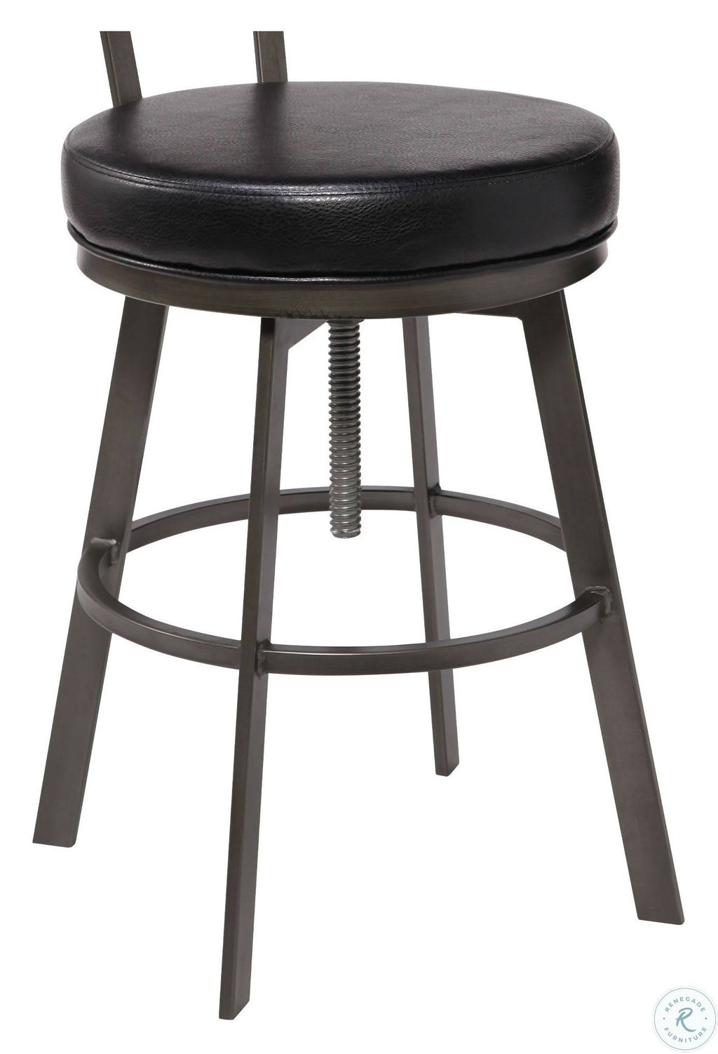 Adjustable Barstool with Black Faux Leather C2080