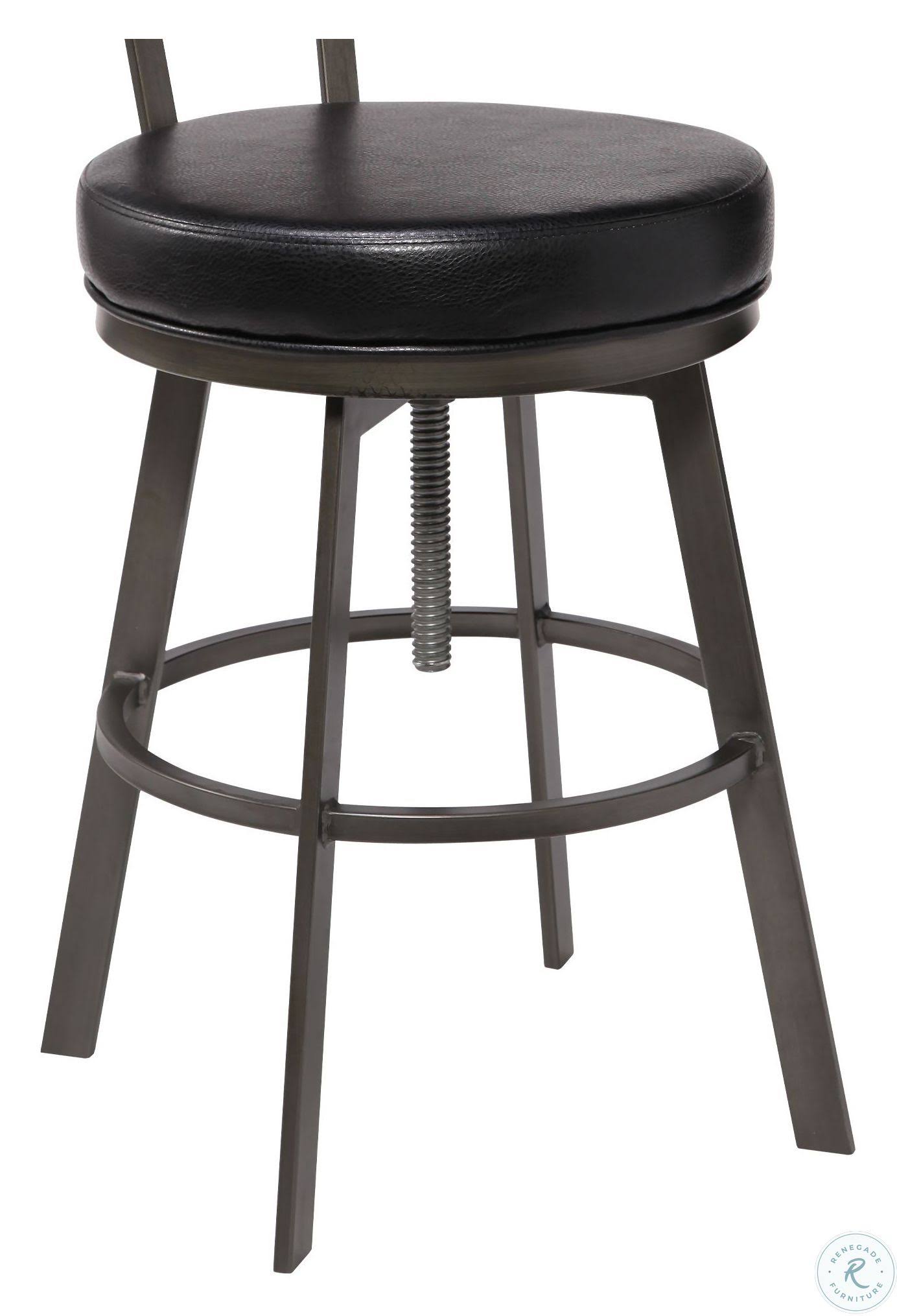 Adjustable Barstool with Black Faux Leather C2080
