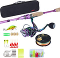 Carbon Fiber Spinning Fishing Rod Reel Combo 4 Pieces Pack of 2 K9021
