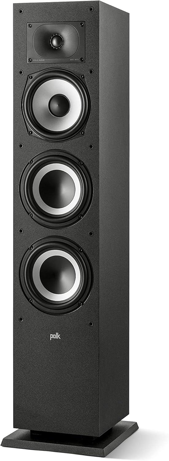 Midnight Black Tower Speaker with 1 Tweeter and 6.5 Woofer V15010