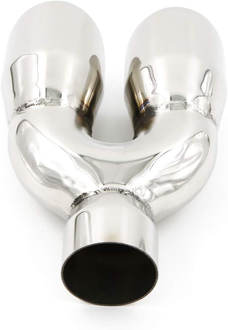 Stainless Steel Weld-On Dual Round Angle Exhaust Tip Tailpipe, Pack of 2 A81858