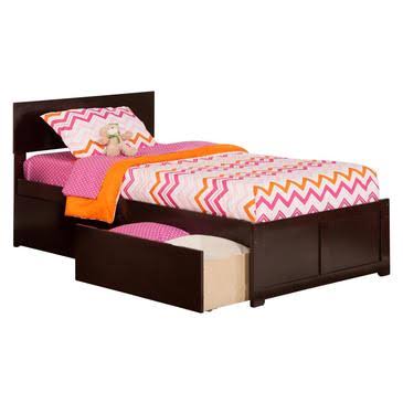 King Antique Walnut Bed Foot Board with Drawers E959