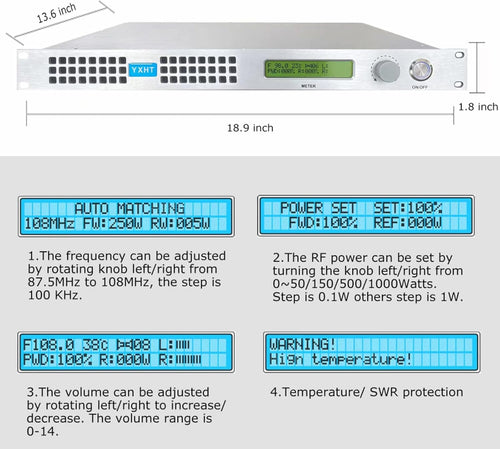 100W FM Broadcast Transmitter with Antenna Cable O388