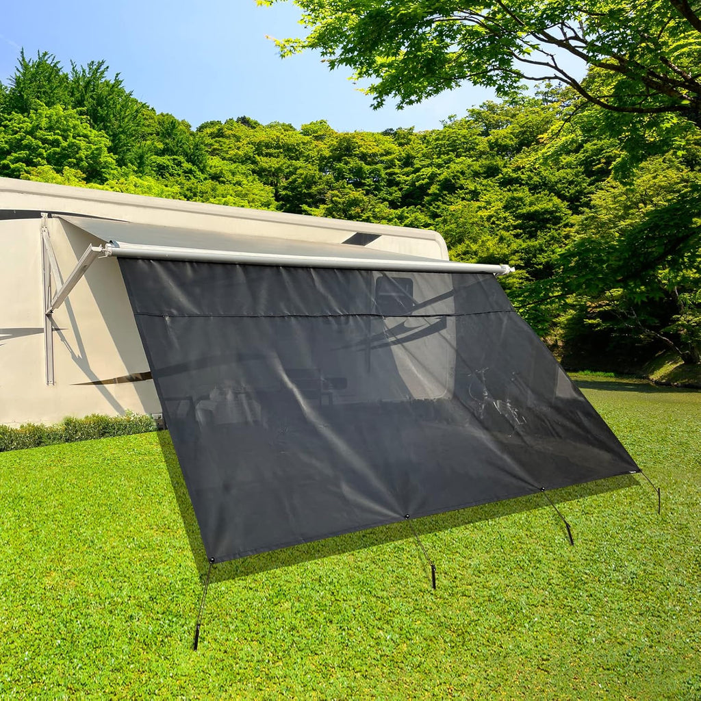 RV Awning Shade Screen with Zipper 8'X12'3'' N1690