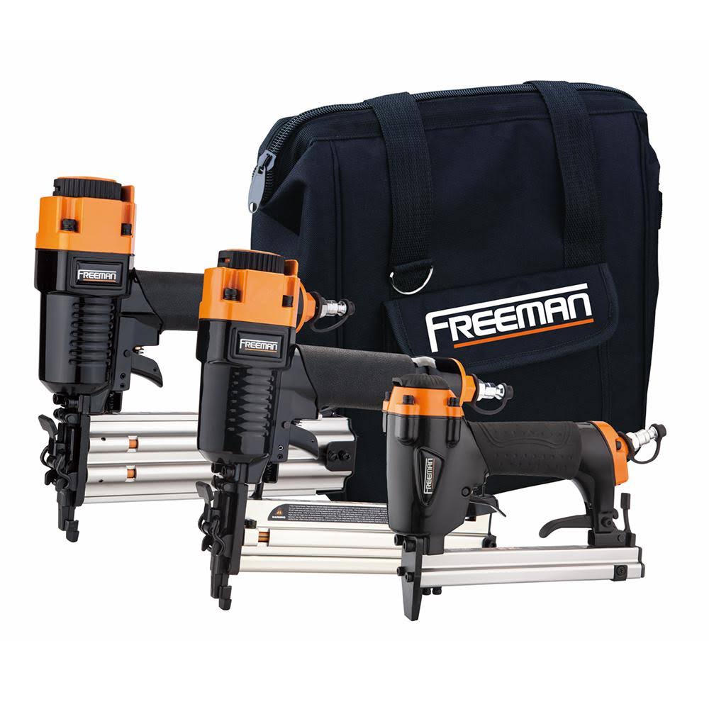18-Gauge and 22-Gauge Corded 3-Piece Brad Nailer, Stapler and Upholstery Kit with Fasteners and Bag F51818