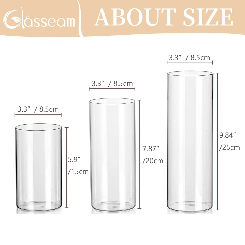 Glass Cylinder Vase Set of 24 P4044