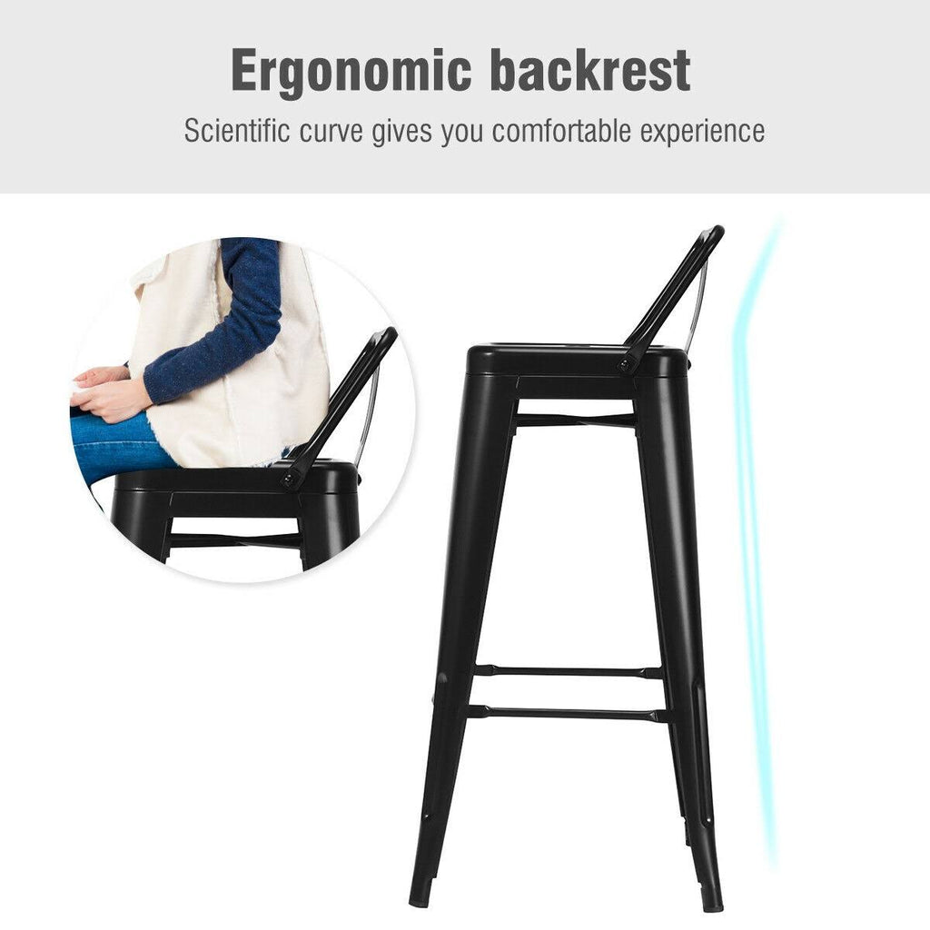 Black Metal Barstools Set of 4 M237978