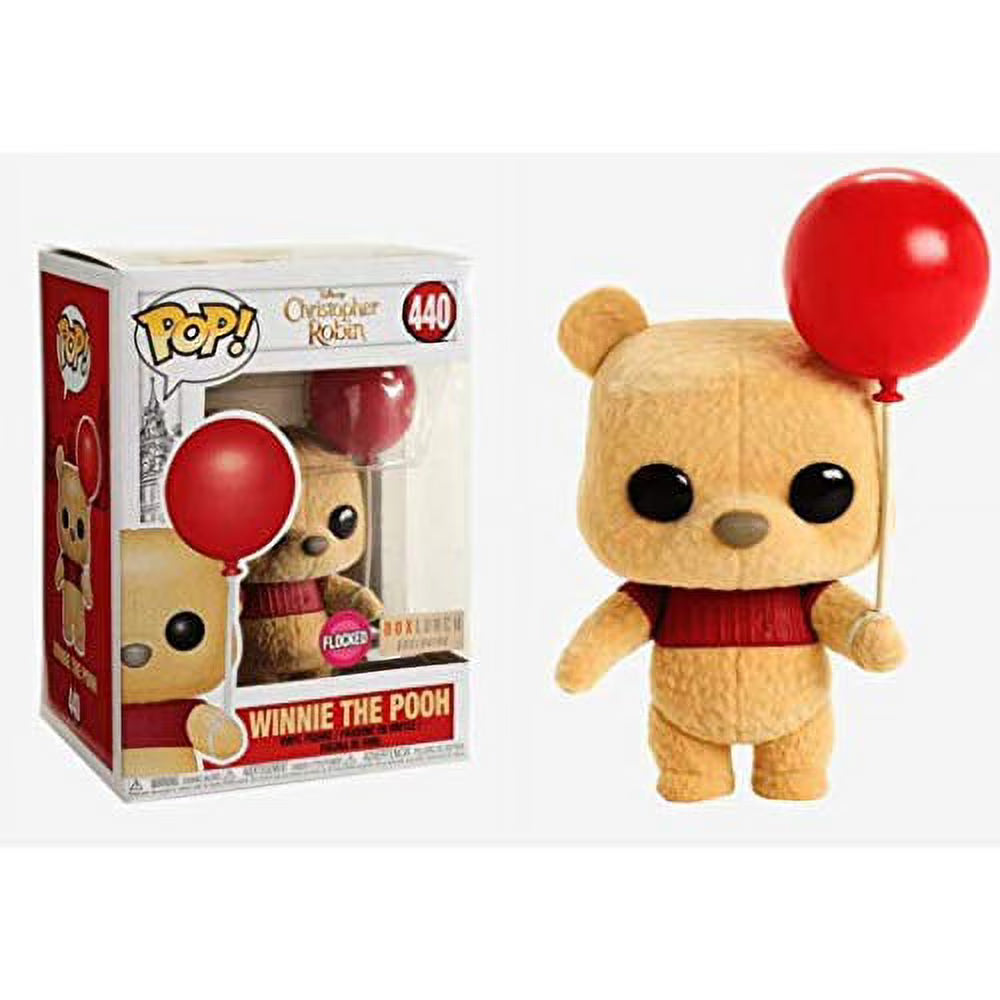 Flocked Winnie the Pooh Holding Balloon Pop! R9616