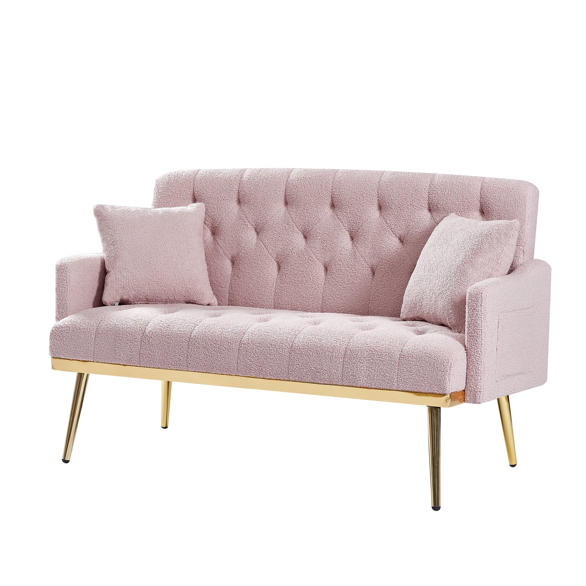 PINK TEDDY FABRIC 2 SEATER SOFA N1129