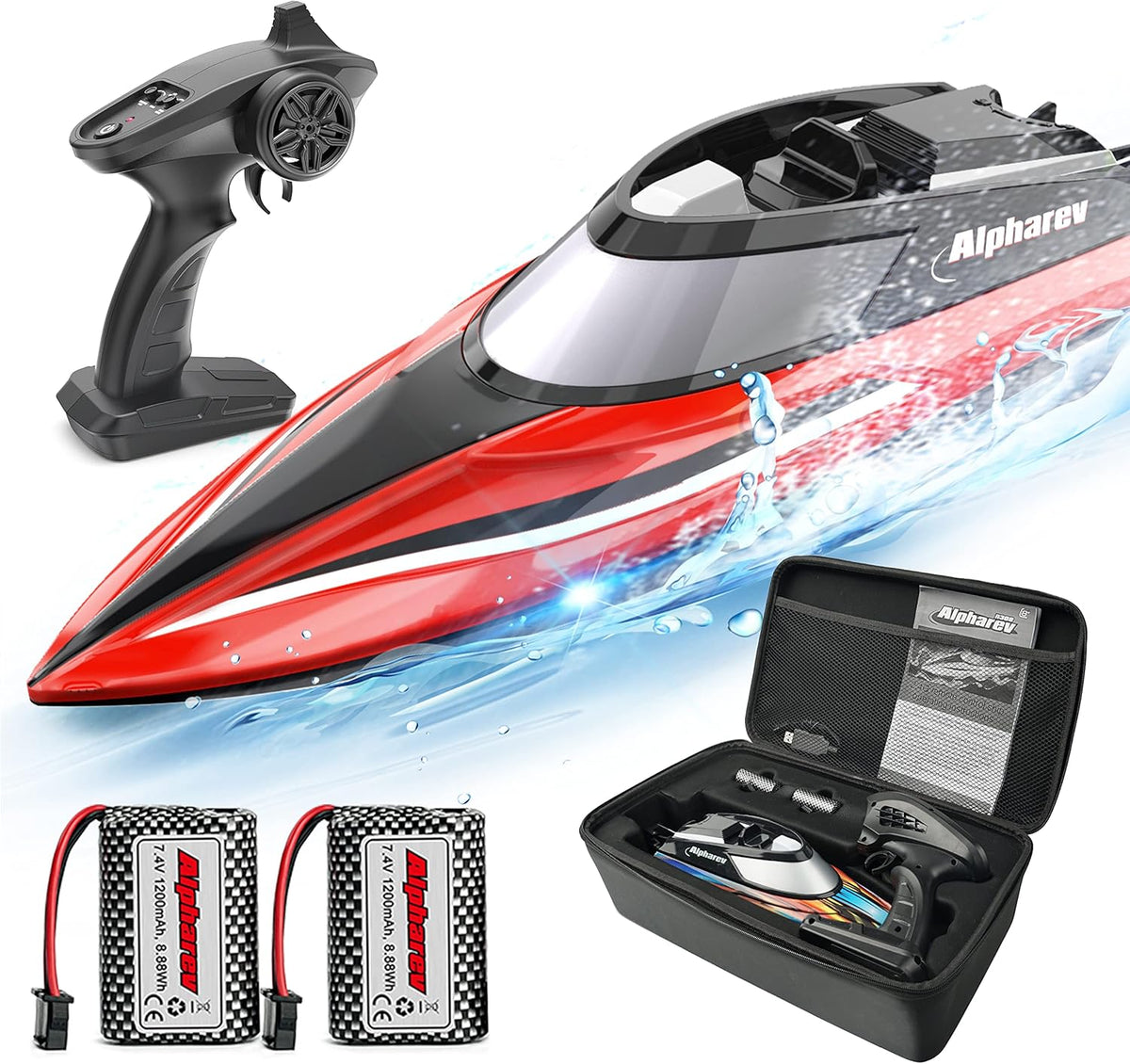 20+ MPH 2.4 GHZ Remote Control Boat with Case A818