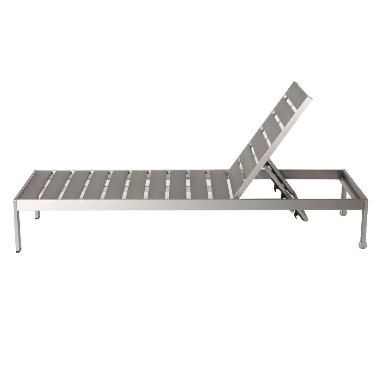 Gray Anodized Aluminum Wheeled Lounger M2626