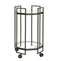 Octagon Black Metal Bar Cart C915