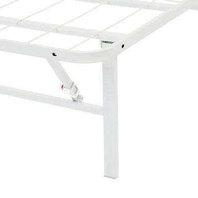 White Steel Bed Frame, King, 14 inch Height V238